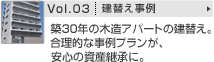 Vol.03 建替え事例　築30年の木造アパートの建替え。合理的な事例プランが、安心の資産継承に。